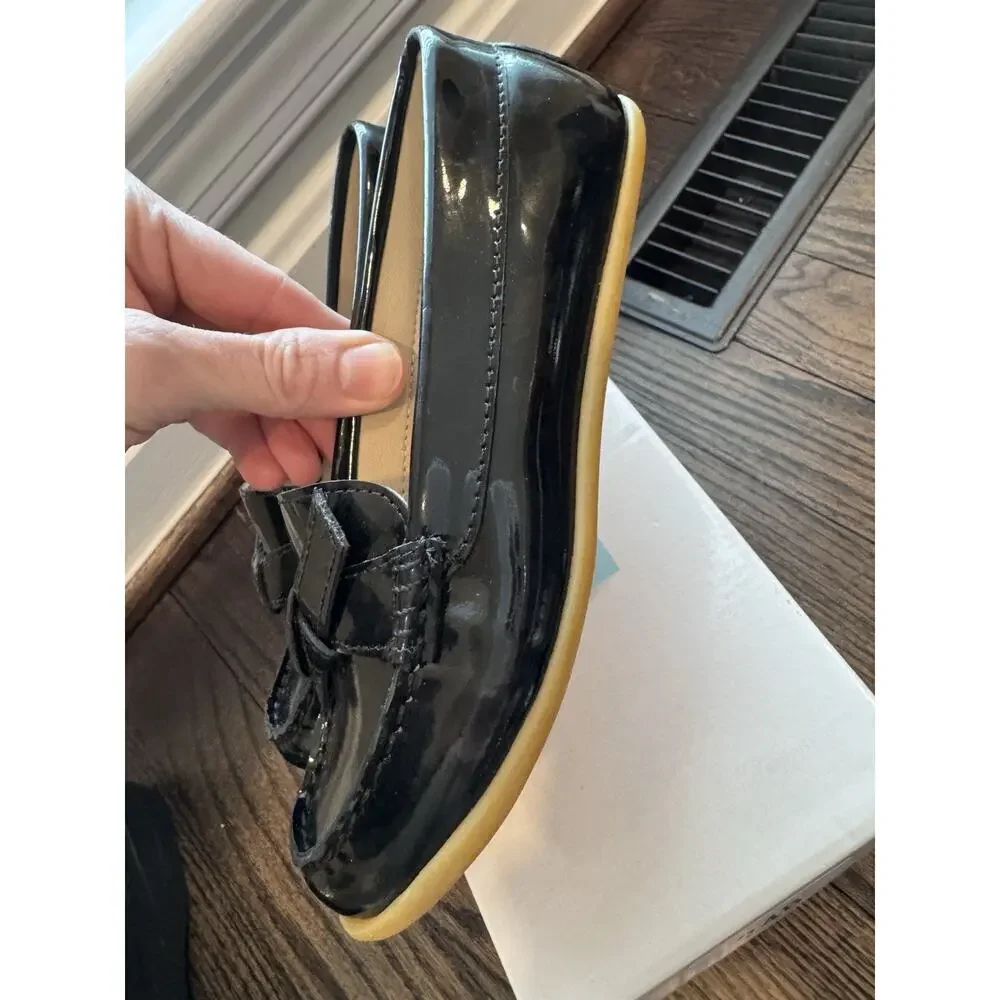 Elephantito Bow Moccasin Black Patent Leather Little Girls 11.5 NIB $80 MSRP